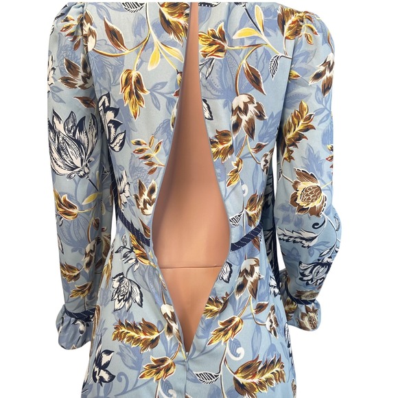 BCBGMaxAzria Light Blue Floral Midi Dress - Picture 12 of 14